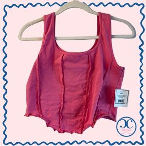 Hot Pink Corset-Style Cropped Tank Top